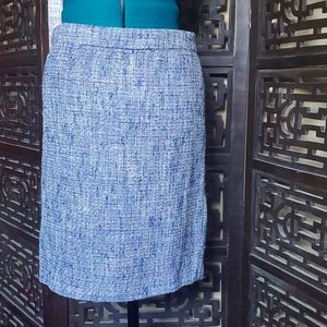 J Crew size 4 blue and purple tweed pencil skirt